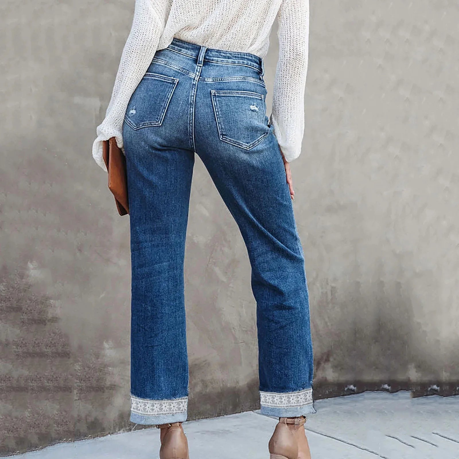 Distressed Patch Jeans